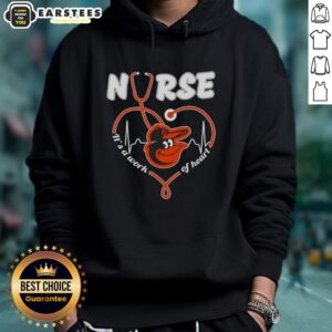 Good Baltimore Orioles MLB nurse hoodie with stethoscope design, perfect for healthcare fans and baseball lovers.