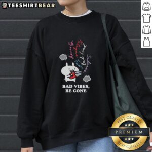 Premium Usagyuuun Bad Vibes Be Gone Black Sweatshirt featuring a stylish design perfect for casual wear.