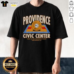 Alt Text: Original Providence Civic Center T-Shirt featuring the Providence Friars logo, a must-have for fans.