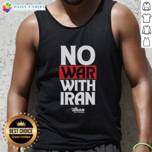 Nice No War With Iran tank top featuring a bold message promoting peace and activism in a stylish design.