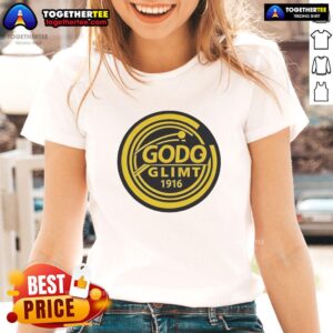 Alt Text: Top Godo Glimt 1916 Team Ladies Tee featuring vintage design and classic football club colors for fans.