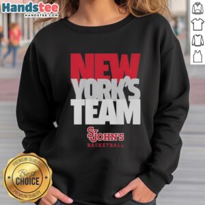 Alt Text: Nice St. John's Red Storm NCAA Men's Basketball sweatshirt featuring stacked text design for New York's team.