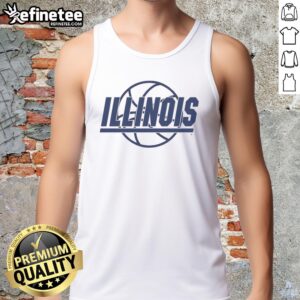 Awesome Illinois Basketball retro logo tank top featuring a vintage design and bold colors for sports enthusiasts.