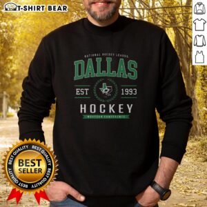 Awesome Dallas Stars Hockey Legacy Crest Sweatshirt featuring team colors and logo, perfect for fans and chilly game days.