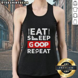 Stylish 'Nice Eat Sleep Goop Repeat' tank top in vibrant colors, perfect for casual wear and summer outfits.