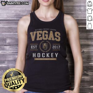 Good Vegas Golden Knights hockey legacy crest tank top showcasing team spirit and style for fans.