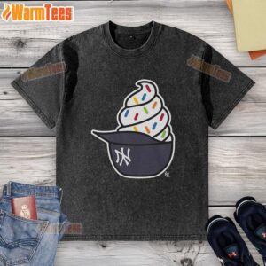Nice New York Yankees ice cream washed t-shirt featuring a stylish design, perfect for baseball fans and casual wear.
