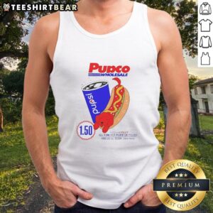 Stylish tank top featuring a hot dog and red dog design, perfect for summer outings. Pupco Wholesale and Costco inspired.
