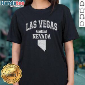 Official Las Vegas Nevada Est 1905 Varsity Ladies Tee showcasing a stylish design perfect for fans and tourists.