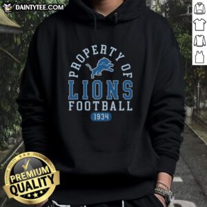 Alt Text: Awesome Detroit Lions Football Property 1934 Hoodie featuring vintage design and team logo, perfect for fans.