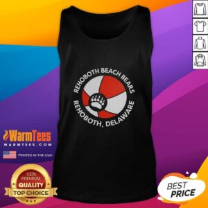 Original Rehoboth Beach Bears tank top featuring the Rehoboth Delaware ball logo, perfect for beachwear and sports fans.
