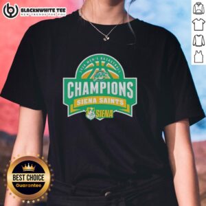 Top Siena Saints 2026 Men's Basketball Champions ladies tee featuring bold graphics and team colors for fans.