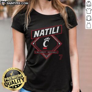 Alt Text: Cincinnati Bearcats baseball ladies tee featuring a stylish design, perfect for fans and casual wear.