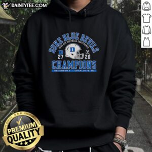 Alt Text: Duke Blue Devils ACC Football Conference Champions hoodie in blue, showcasing team pride and sportswear style.