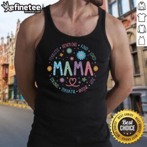 Pretty Mama Fearless Generous Kind Loved Tank Top displayed on a model, showcasing its stylish design and empowering message.