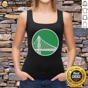 Alt Text: Hot Golden State Warriors white logo tank top for St. Patrick's Day, featuring a festive green design.