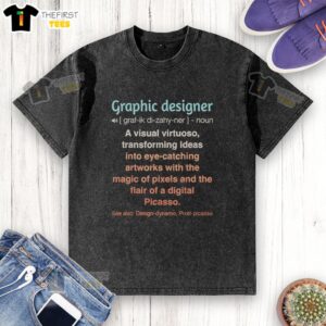 Alt Text: Premium graphic designer showcasing eye-catching artworks on a washed t-shirt, transforming creative ideas into visuals.