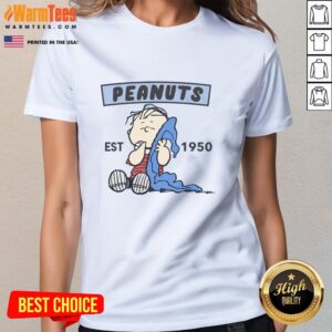 Cute Peanuts Linus Est 1950 ladies tee featuring a playful Linus design on a stylish shirt for fans.