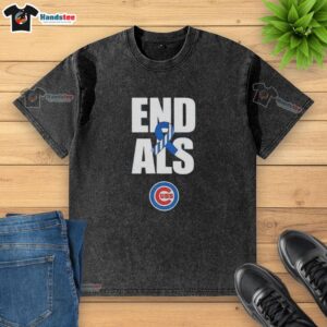 Official Cubs ALS Awareness 2026 logo on a washed t-shirt, promoting awareness and support for ALS research.