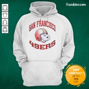 Premium San Francisco 49ers Snoopy Freedom 2026 Logo Hoodie featuring vibrant graphics and a cozy fit for fans.