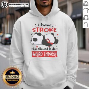 Adorable lazy panda wearing a red ribbon hoodie, showcasing its quirky personality and charm in a fun, playful pose.