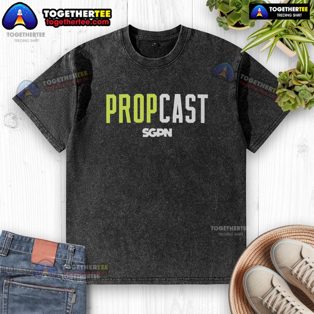 Awesome Propcast Color Logo Washed T Shirt Alt Text: Colorful Awesome Propcast logo on a washed t-shirt, perfect for fans and casual wear.