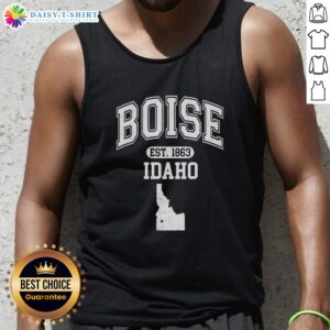 Good Boise Idaho Est. 1863 Varsity Tank Top featuring a vintage design, perfect for showcasing Boise pride.