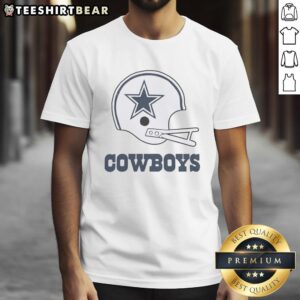 Awesome Dallas Cowboys football logo displayed on a big helmet t-shirt, perfect for fans and game day attire.