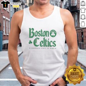 Pretty Boston Celtics St. Patrick's Day shamrock tank top featuring vibrant green design for festive fans.