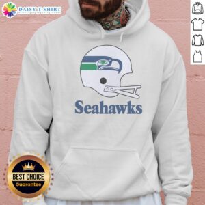 Official Seattle Seahawks football logo on a big helmet hoodie, perfect for fans and game day attire.