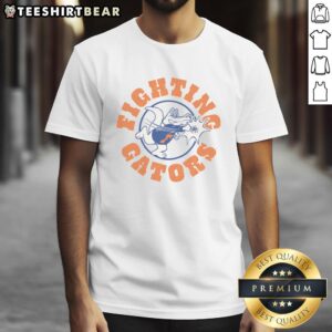Vintage 1970s Florida Fighting Gators T-shirt featuring classic logo and vibrant colors, perfect for Gators fans.