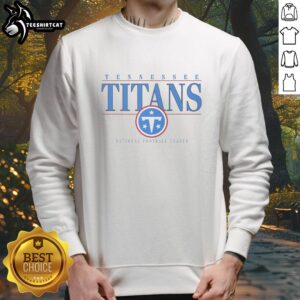 Alt Text: Official Tennessee Titans Signature Bar Sweatshirt in navy blue, featuring the team logo and stylish design for fans.