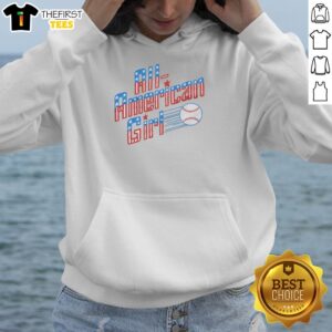 Premium All American Girl Hoodie in navy blue, featuring a stylish design perfect for casual wear and patriotic pride.