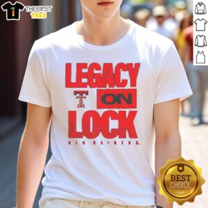 Alt Text: Premium Texas Tech Red Raiders NCAA 2026 Legacy On Lock T-Shirt featuring bold logo design for fans.