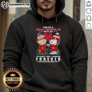 Original Charlie Brown Touch Hand Snoopy Forever Nebraska Cornhuskers Fan Hoodie for win or lose spirit.