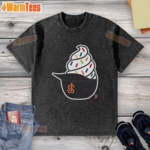 Nice San Francisco Giants ice cream washed t-shirt featuring vibrant team colors and a playful design for fans.