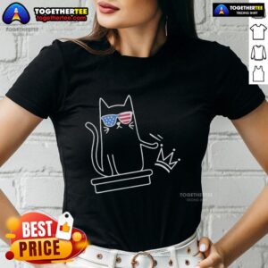 Official Cat No Kings in America sketch ladies tee featuring a unique design and stylish fit for cat lovers.