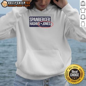 Premium Abigail Spanberger, Ghazala Hashmi, and Jay Jones hoodie showcasing vibrant design and political support.