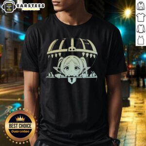 Cute Frieren from Frieren: Beyond Journey's End anime on a stylish t-shirt, perfect for fans of the series.