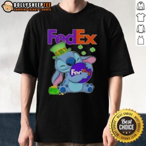 Top Stitch Hug FedEx Logo St. Patrick's Day T-Shirt featuring a festive design celebrating St. Patrick's Day.