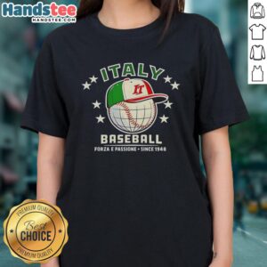 Good Forza Italia Baseball tee for ladies featuring 'Forza e Passione since 1948' design, perfect for sports enthusiasts.