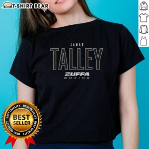 Original Jamar Talley Zuffa Boxing Elite Ladies Tee featuring vibrant design and stylish fit for boxing enthusiasts.