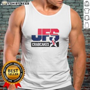Alt Text: Original Tony J's Crabcakes tank top featuring vibrant graphics and a comfortable fit, perfect for seafood lovers.