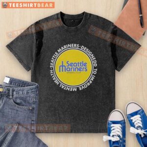Pretty Seattle Mariners washed t-shirt designed to improve mental health, featuring a vibrant team logo and comfortable fit.