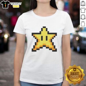 Pretty Super Star Power Super Mario World ladies tee featuring vibrant graphics and comfortable fit for gamers.