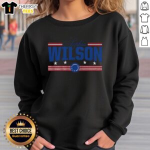 Alt Text: Original Sophia Wilson Stars and Stripes sweatshirt featuring a patriotic design and comfortable fit for casual wear.