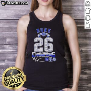 Nice Duke Men's Basketball 2026 ACC Champions 27-2 Tank Top featuring team colors and logo, perfect for fans and athletes.