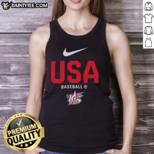 Good USA Baseball Logo Tank Top featuring a bold design, perfect for fans and athletes celebrating American sports.