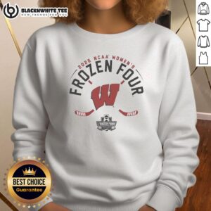 Good Wisconsin Badgers NCAA Women's Ice Hockey 2026 Frozen Four logo sweatshirt featuring team colors and design.