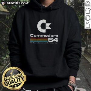 Alt Text: Awesome Commodore 64 hoodie featuring the iconic personal computer design for retro gaming enthusiasts.